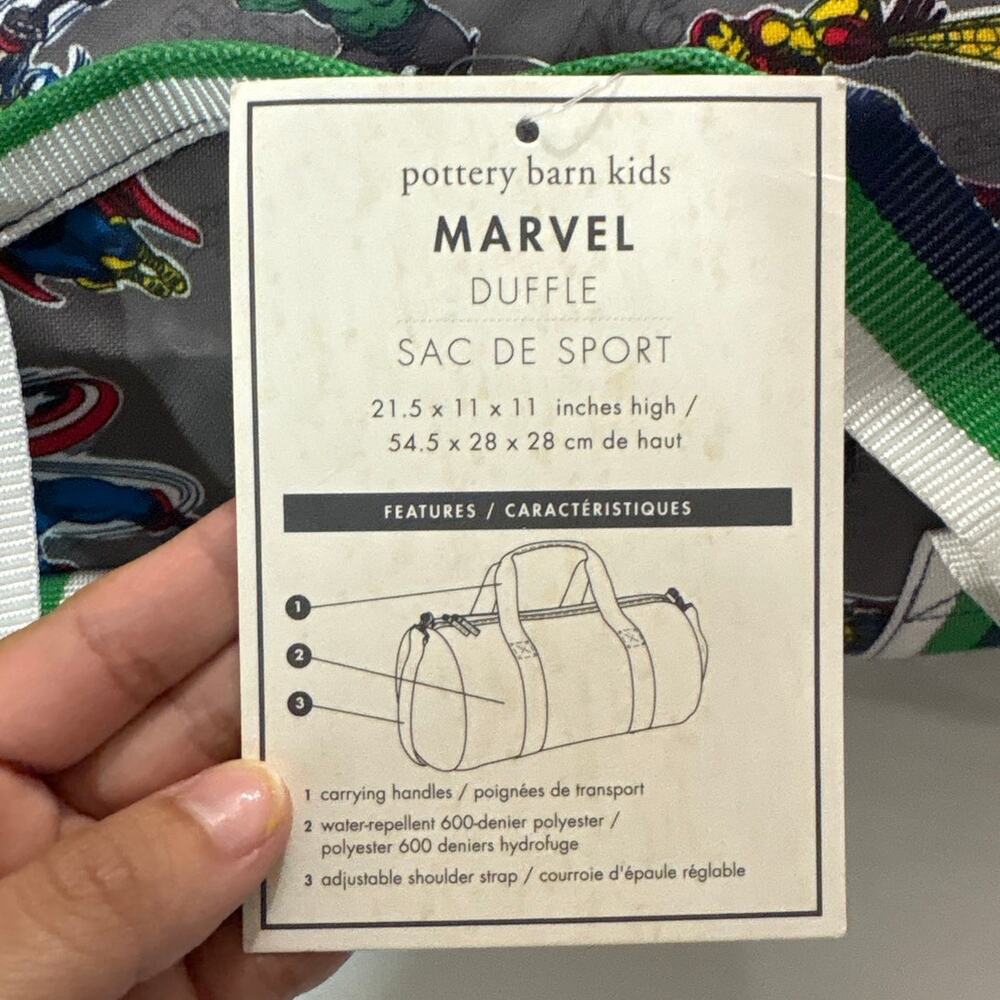 NWT Pottery Barn Kid Marvel Avengers Duffel Bag Sleepover Travel Vacation Disney - Picture 7 of 8